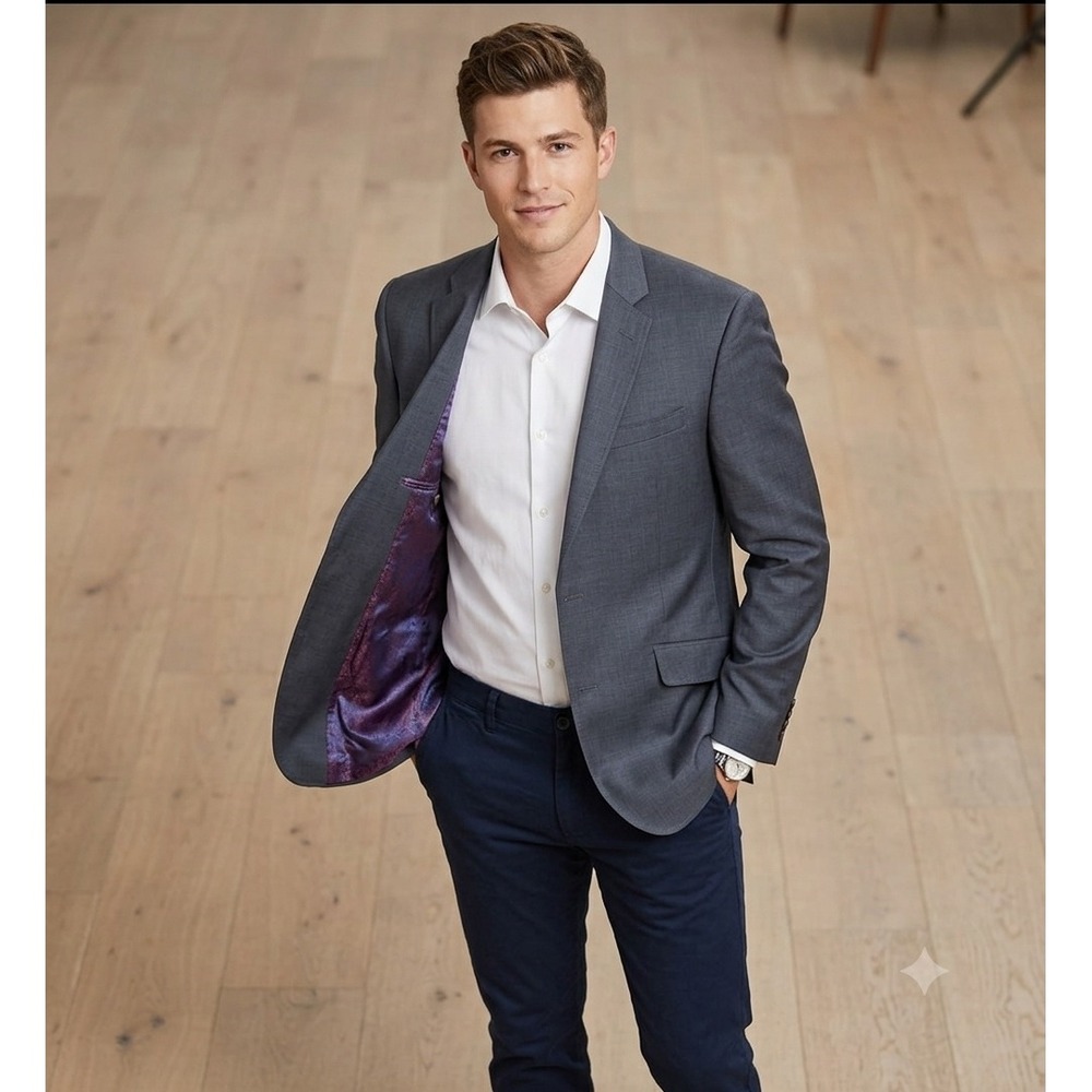 Ted Baker Blazer Mens 42L Blue Endurance Jarrett SPJ 100% Wool Two Button